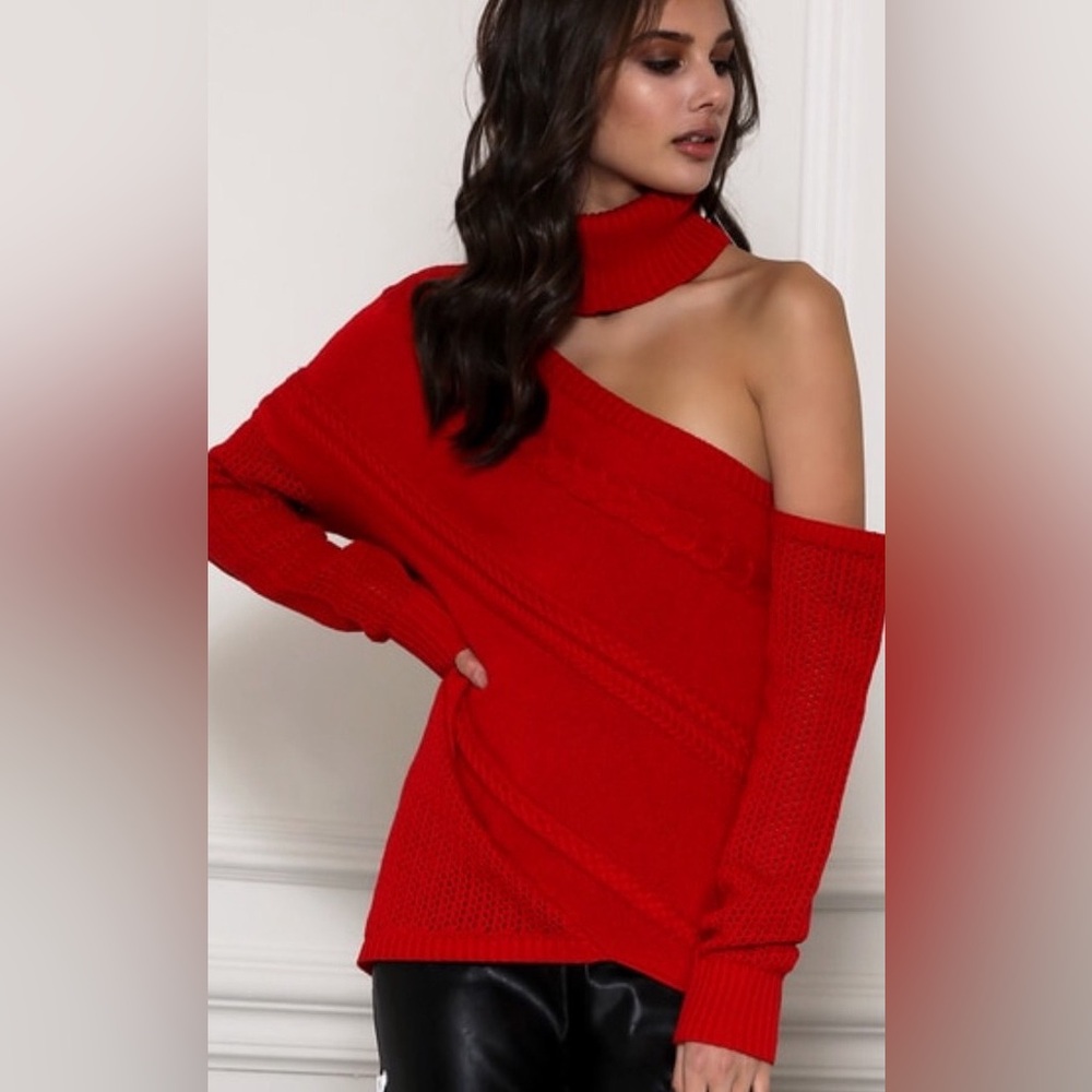 NWT PREM BY PREMONITION HENDER KNIT SWEATER IN RUBY SZ US 2 UK/AU 6